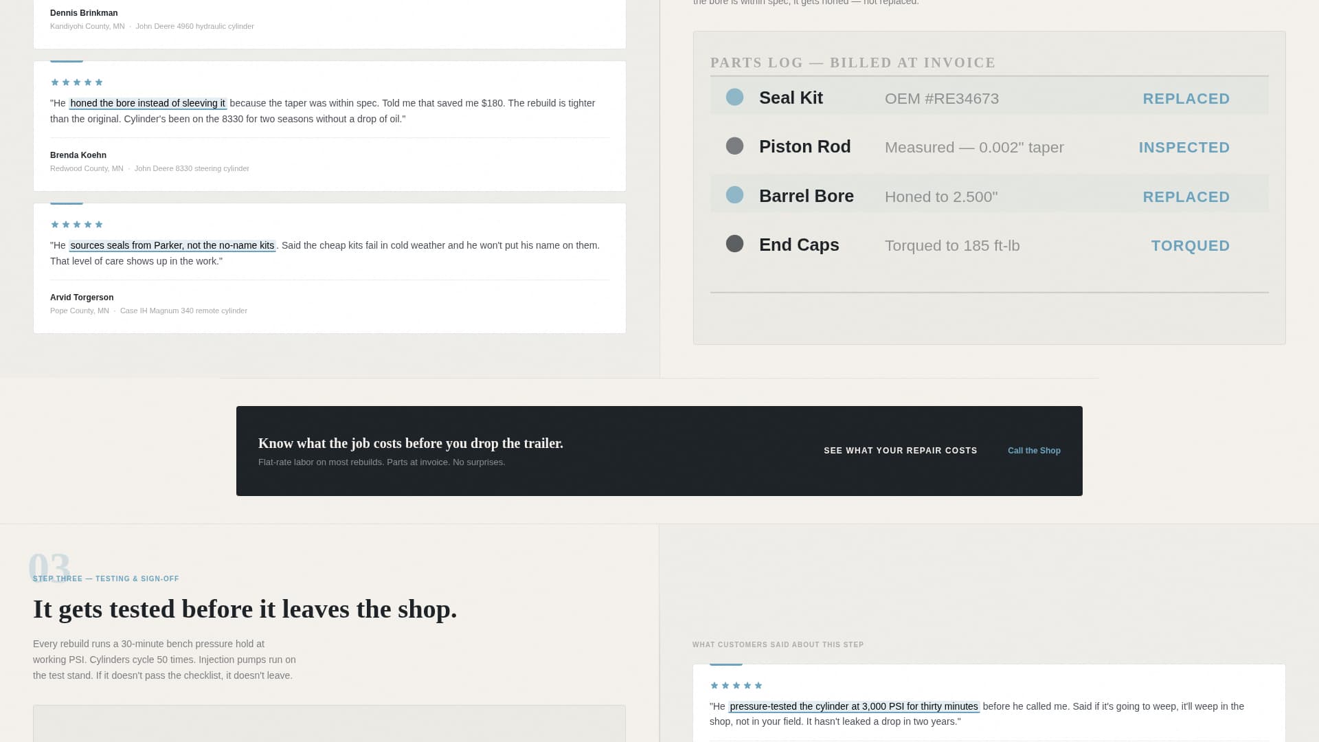 Farm Equipment Mechanic Business Pricing Website Template