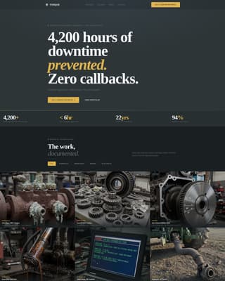 Farm Equipment Mechanic Business Portfolio Website Template