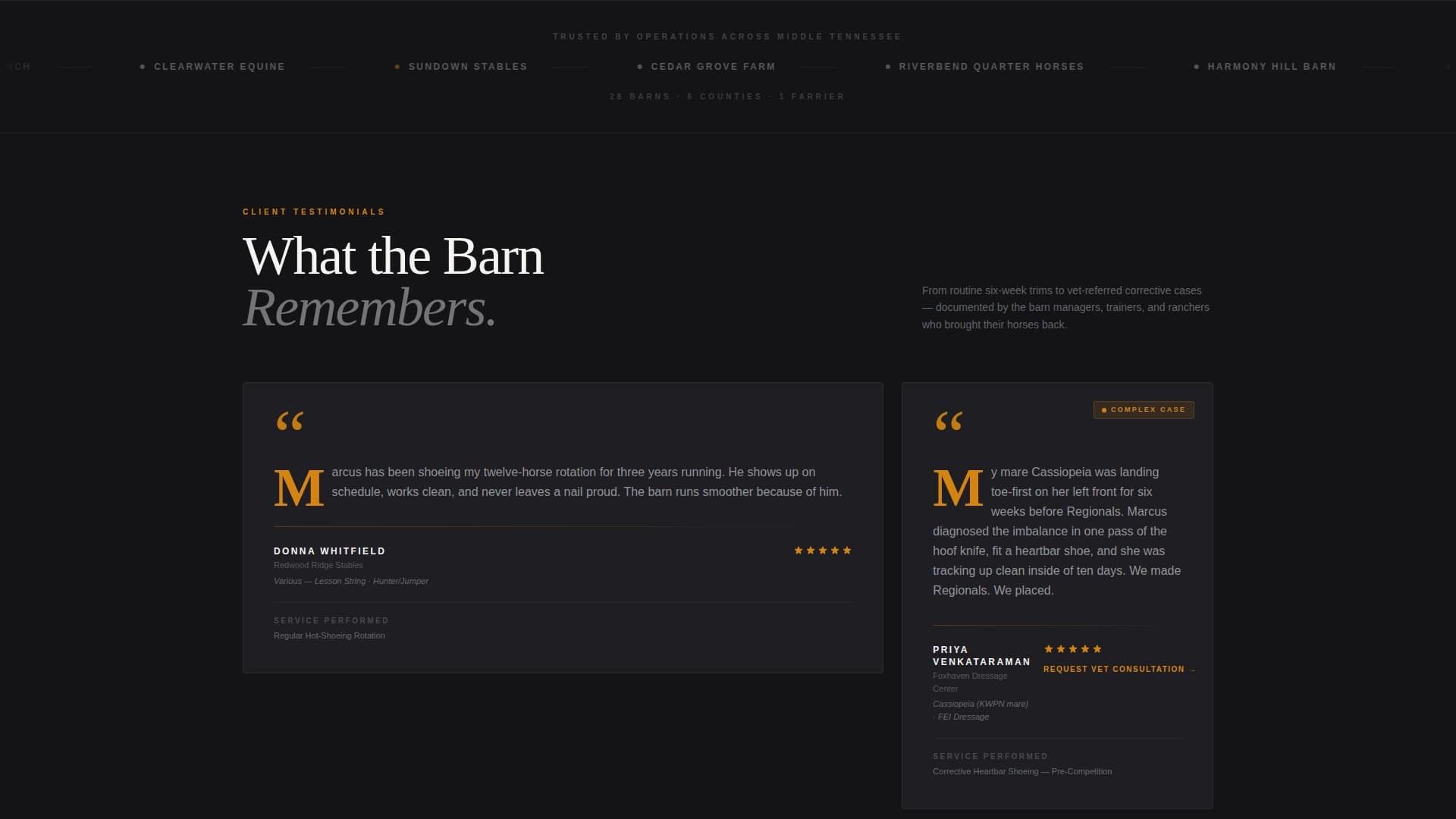Forge — Skilled Farrier Services Landing Page Template