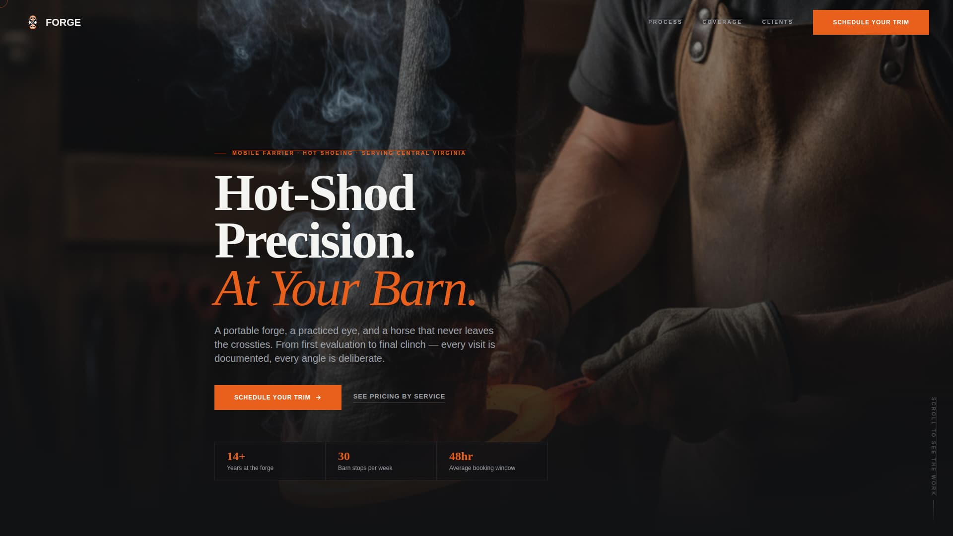 Farrier Booking Website Template