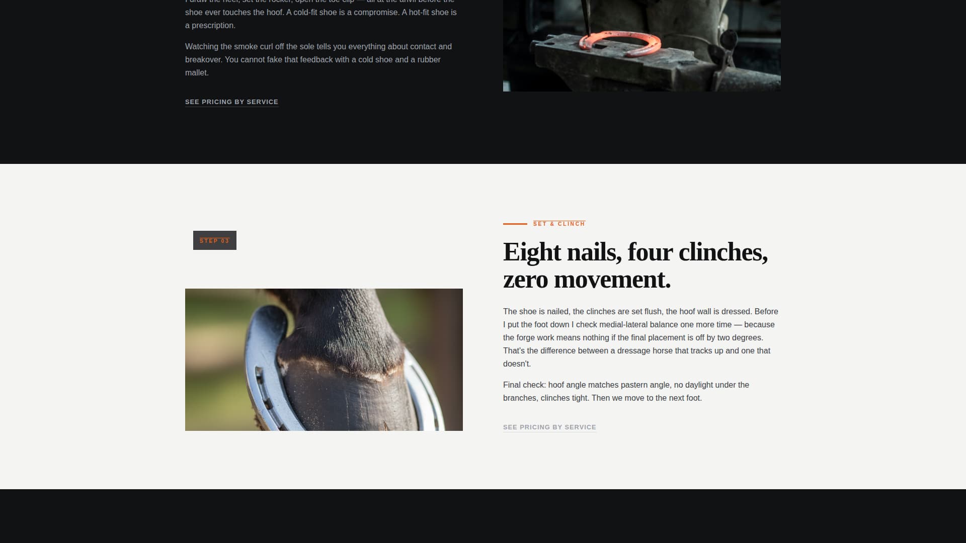 Farrier Booking Website Template