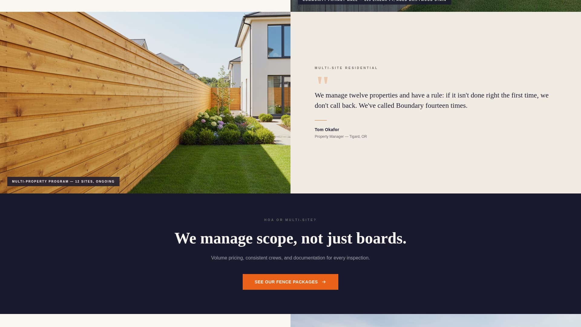 Fortify — Certified Wood Fence Installation Landing Page Template