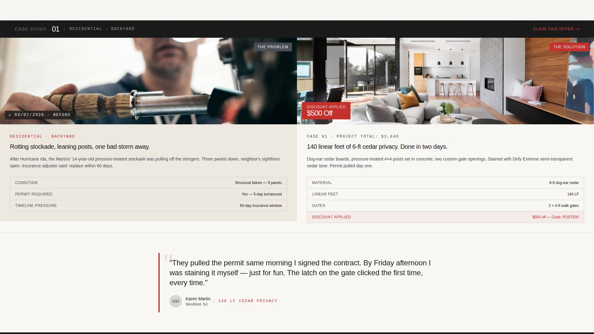 Fence Installer Marketing Booking Website Template