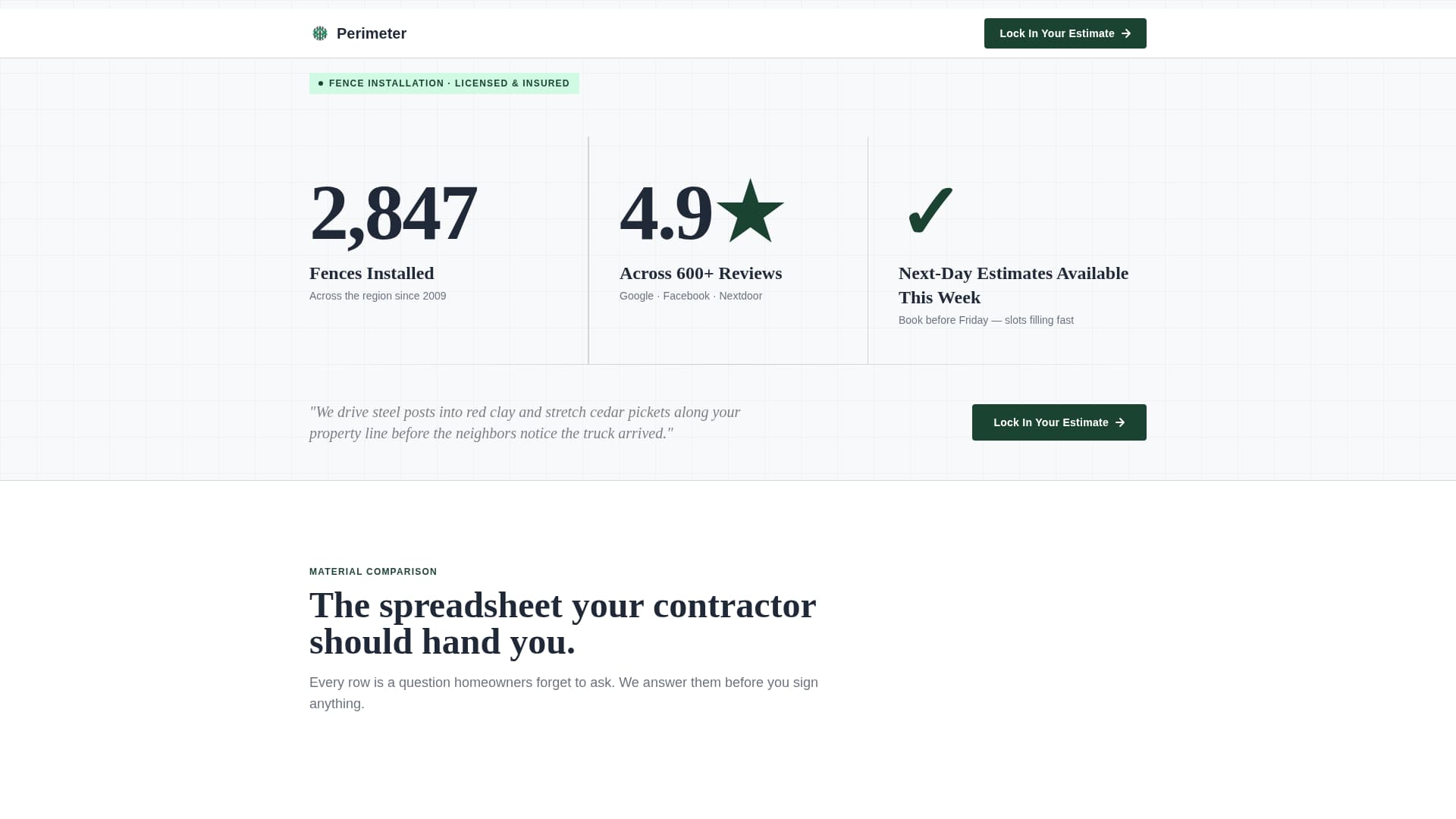 Fence Installer Marketing Specialist Booking Website Template