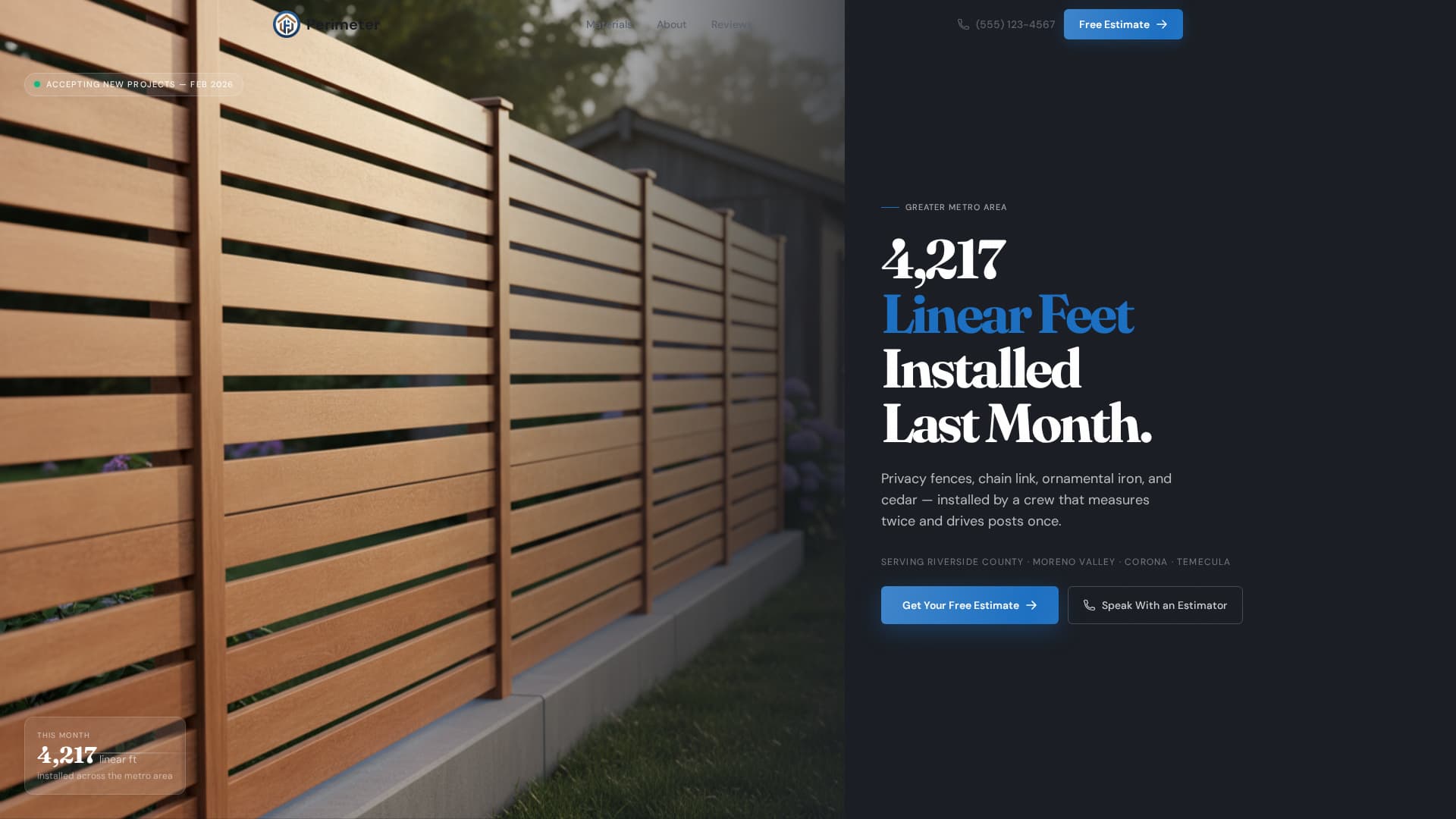 Fence Installer Marketing Pricing Website Template