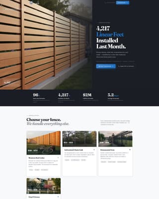 Fence Installer Marketing Pricing Website Template