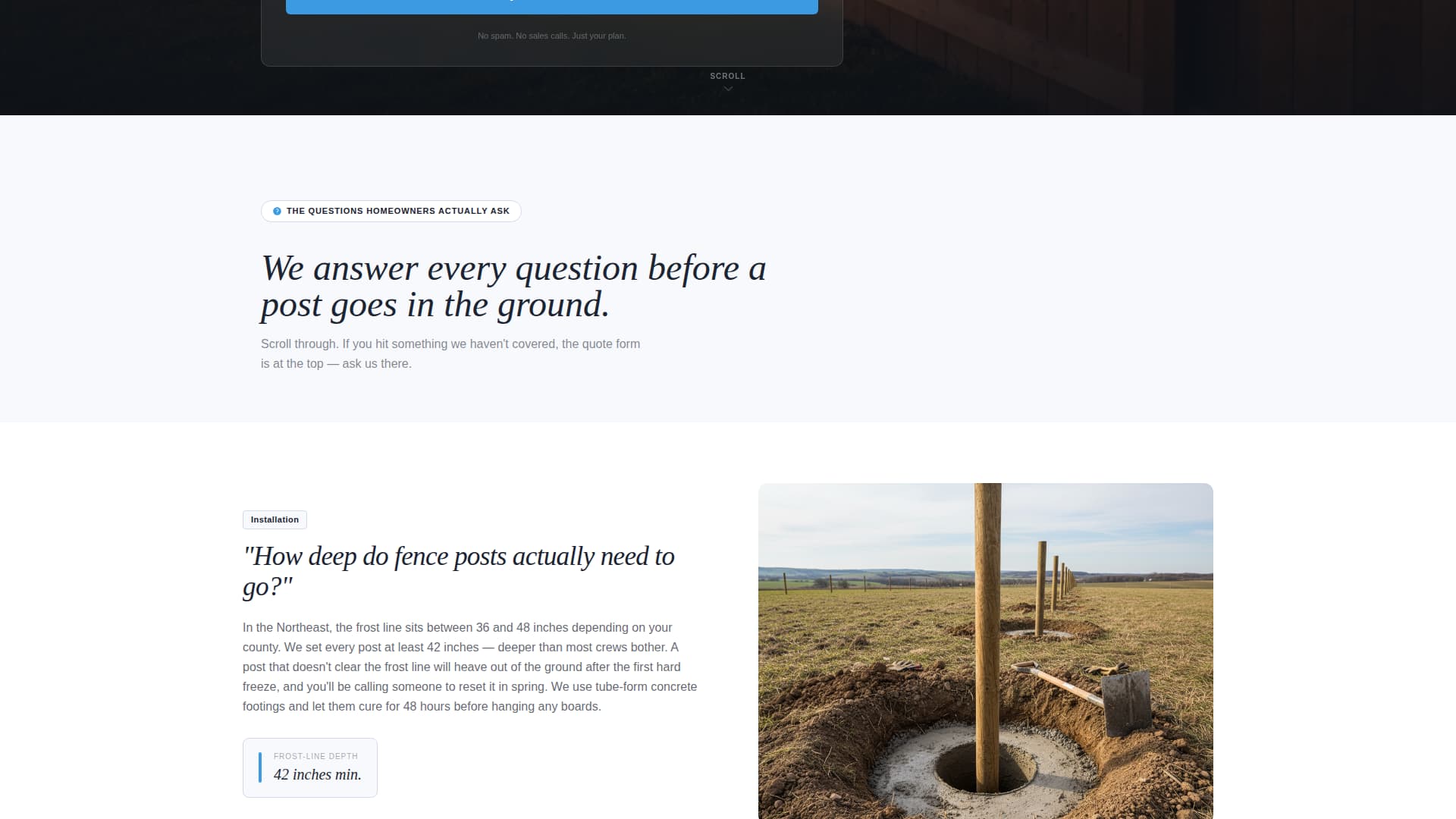 Fence Installer Marketing FAQ Website Template