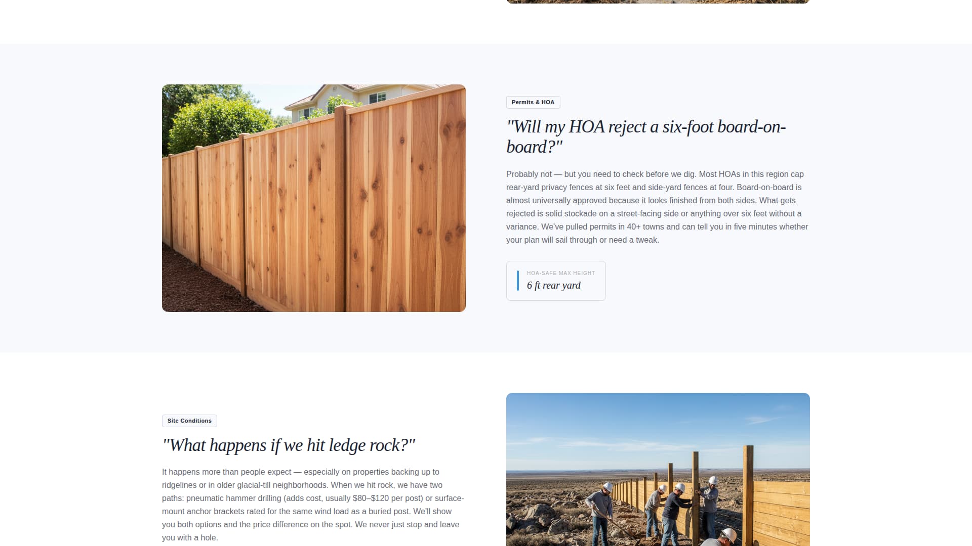Fence Installer Marketing FAQ Website Template