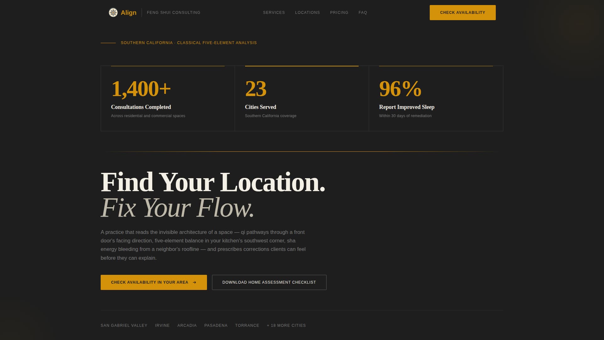 Feng Shui Consultant Booking Website Template