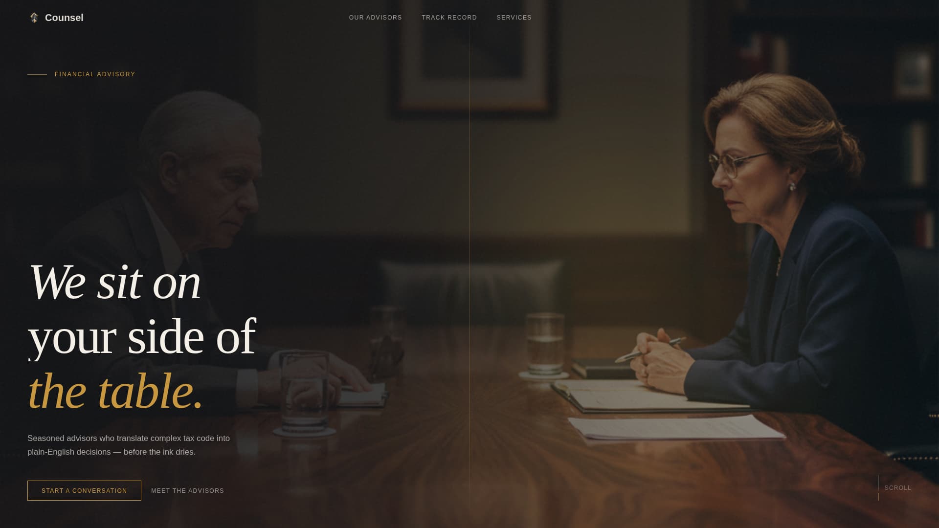 Counsel - Elite Financial Landing Page Template