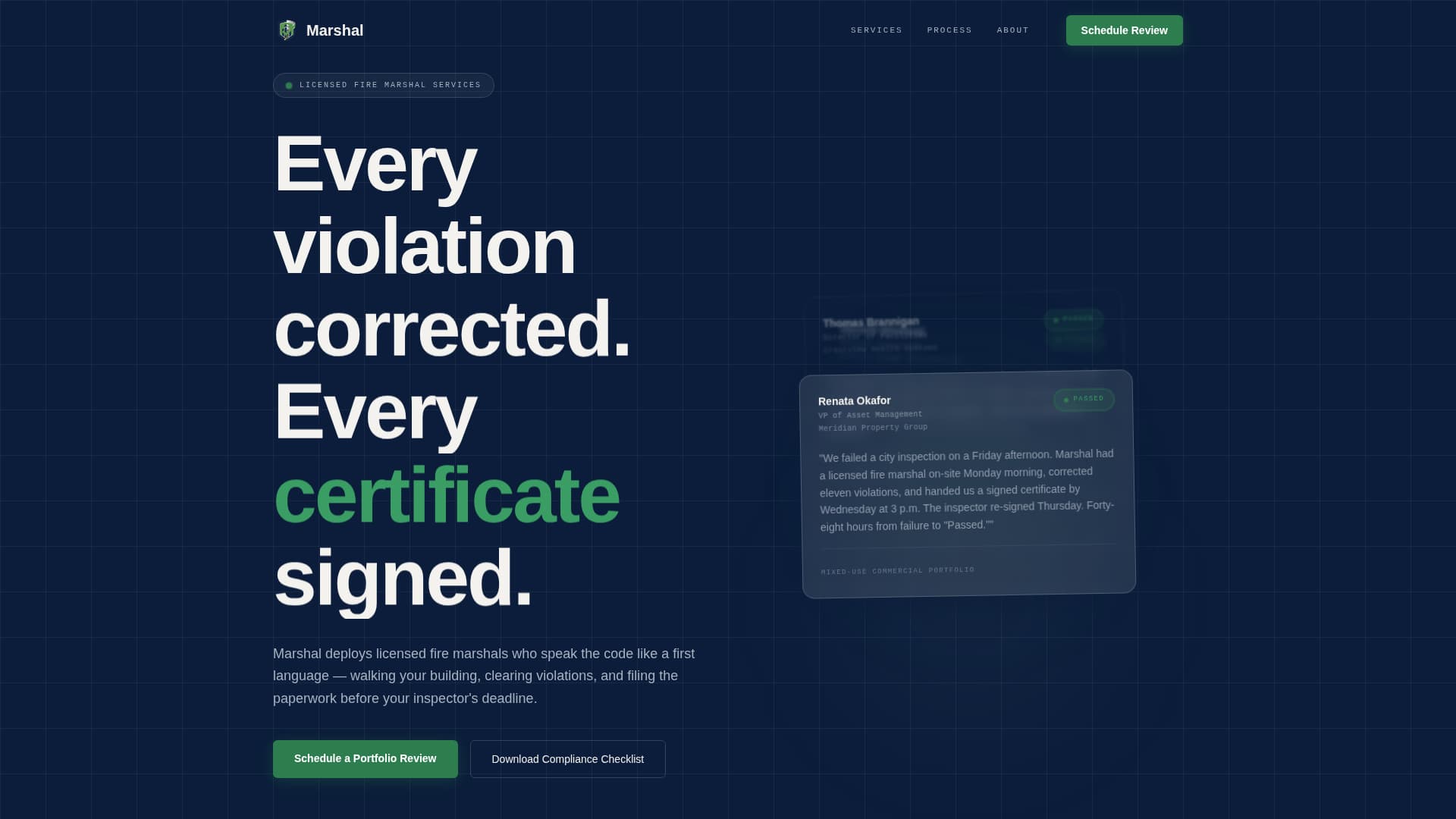 Fire Marshal Booking Website Template