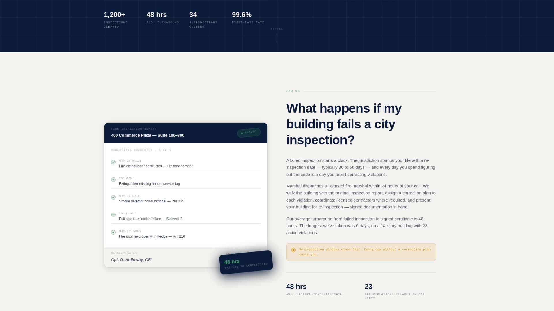 Fire Marshal Booking Website Template