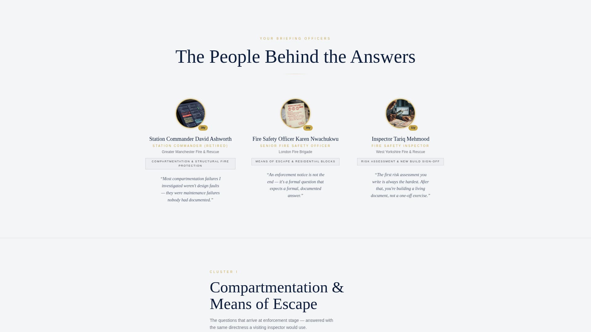 Fire Marshal Specialist Booking Website Template