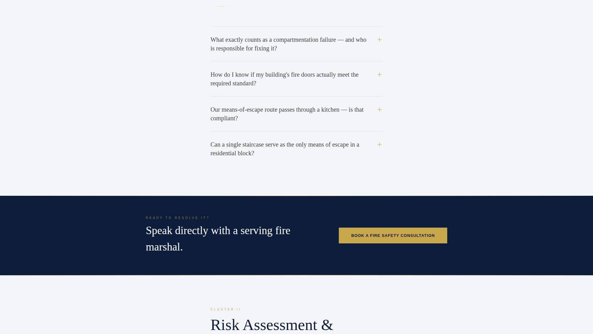 Fire Marshal Specialist Booking Website Template
