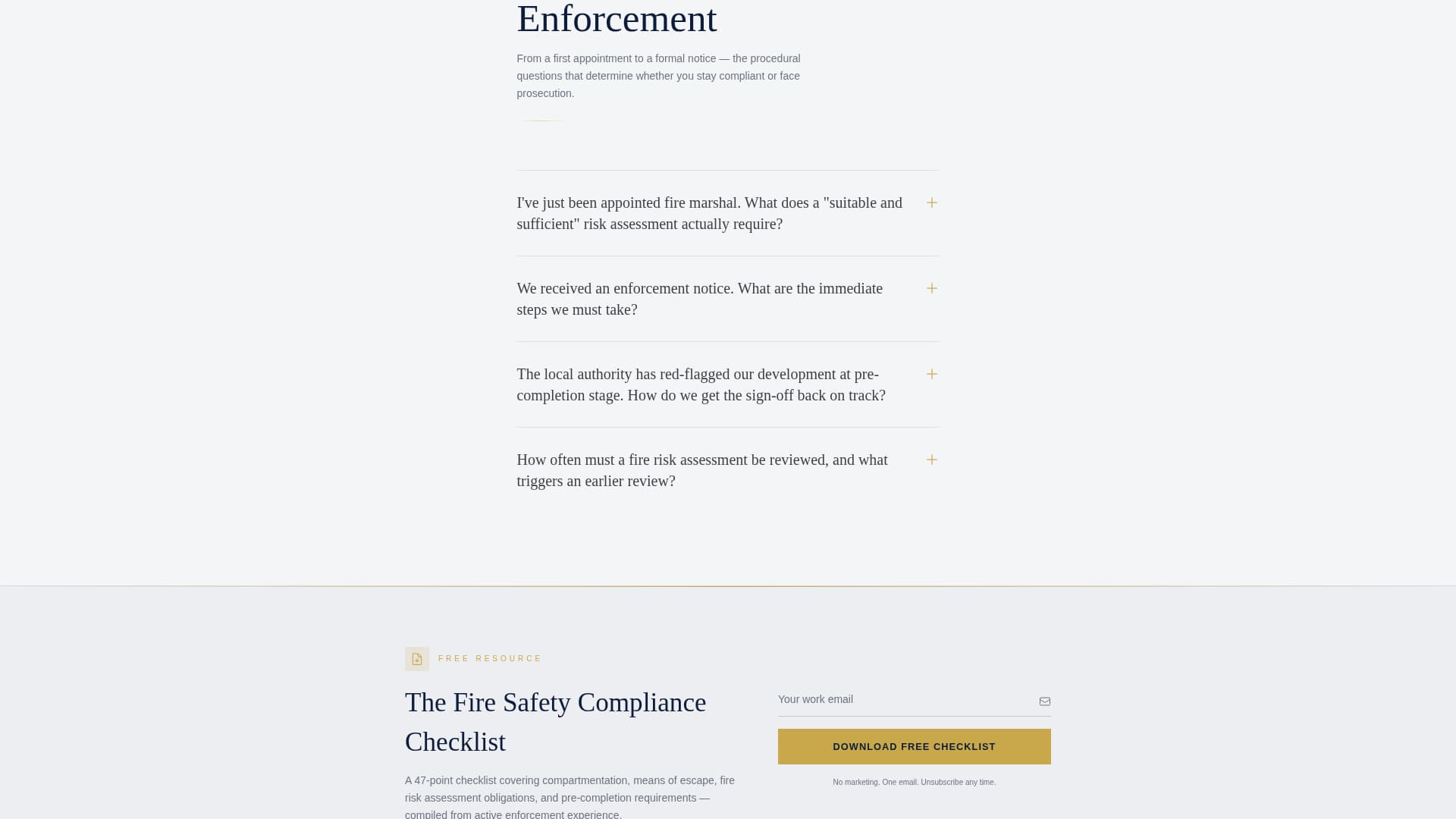 Fire Marshal Specialist Booking Website Template