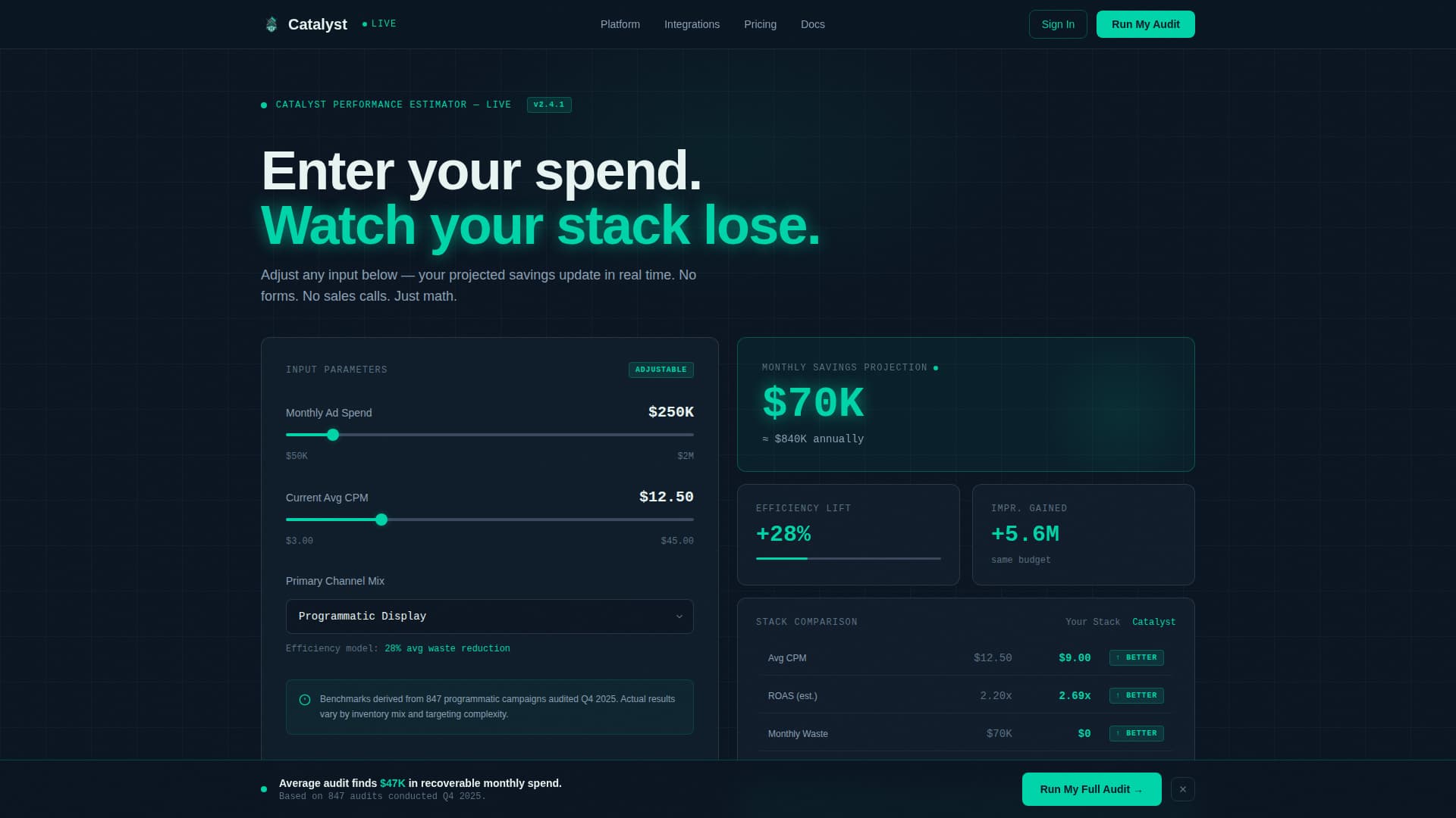 AdTech Startup Cost Calculator Website Template