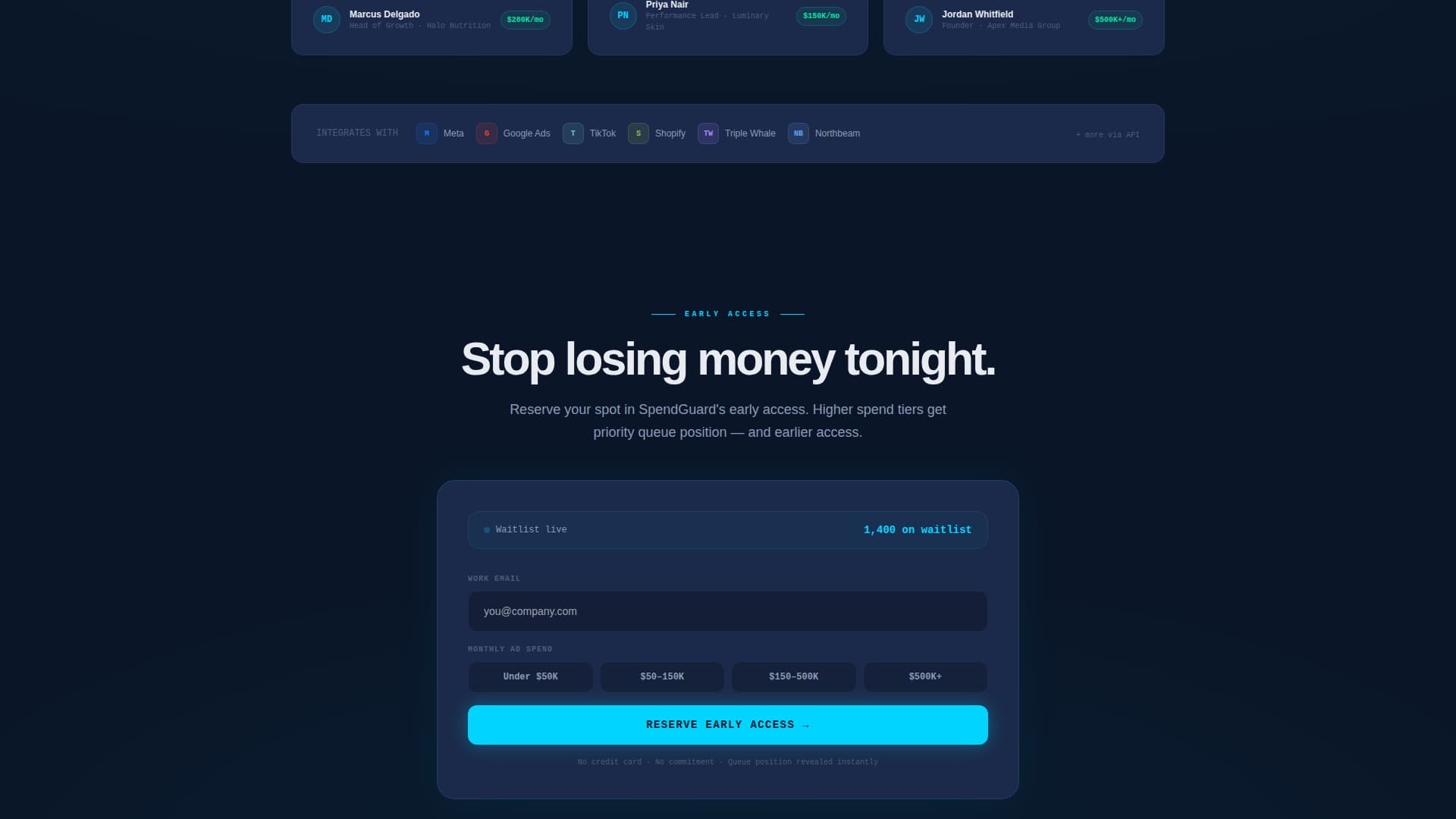 Spendguard - Intelligent Adtech Landing Page Template