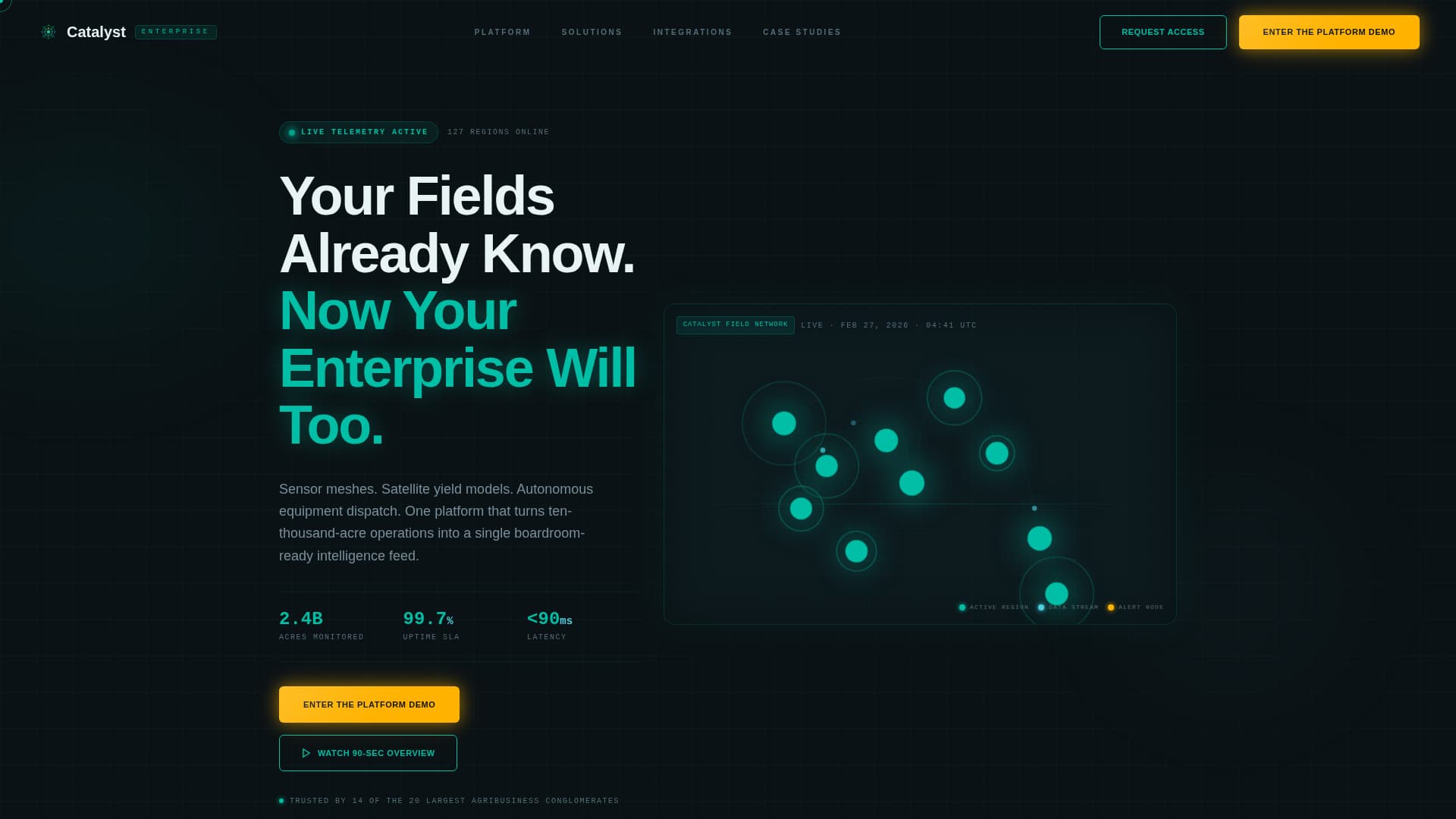 Catalyst - Precision Agtech Landing Page Template