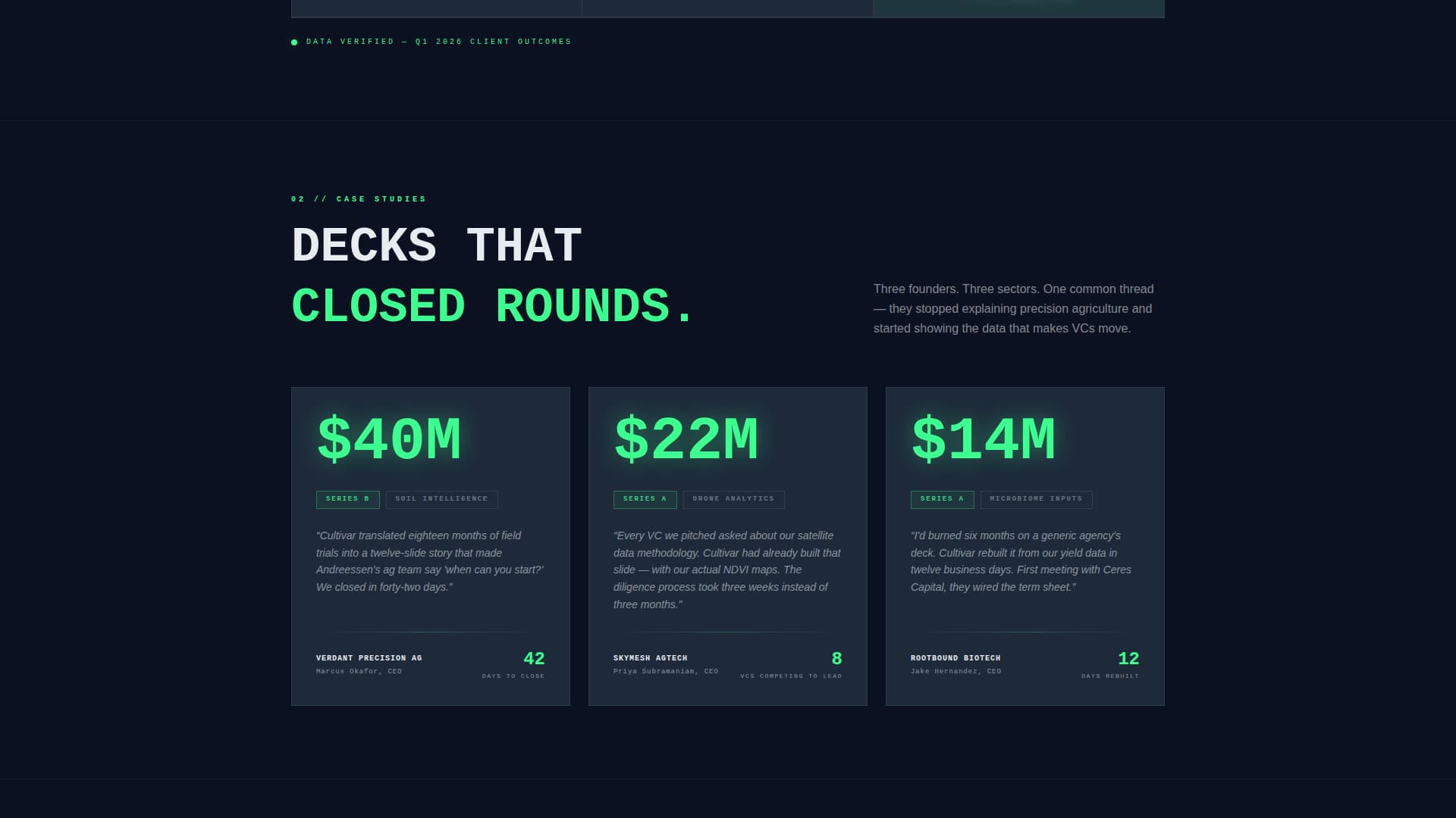Cultivar - Investorready Agtech Landing Page Template