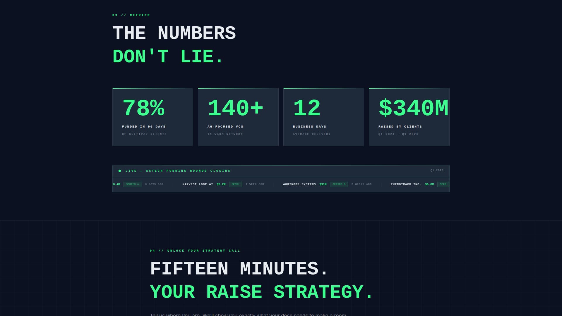 Cultivar - Investorready Agtech Landing Page Template