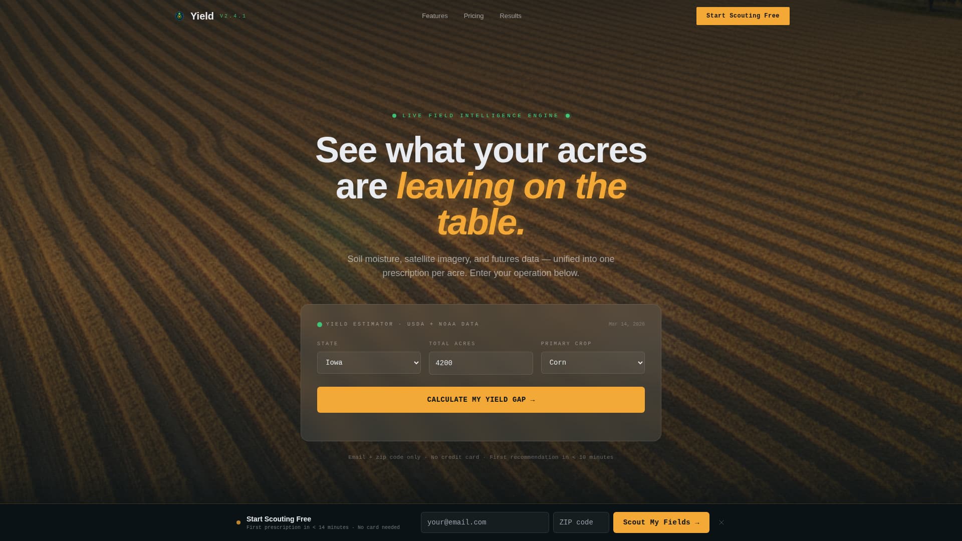 AI for Agriculture Cost Calculator Website Template