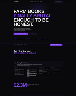 Ledger - Brutal Agriculture Landing Page Template
