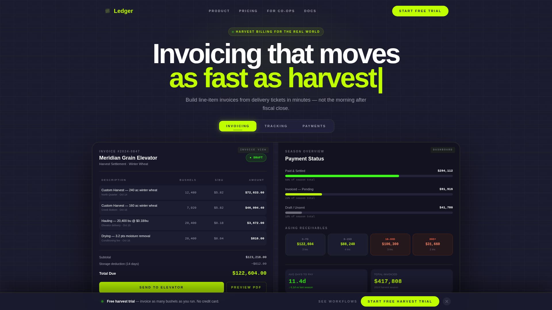 Ledger - Powerful Agriculture Landing Page Template