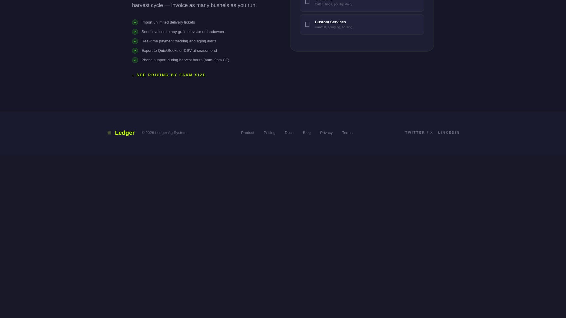 Ledger - Powerful Agriculture Landing Page Template