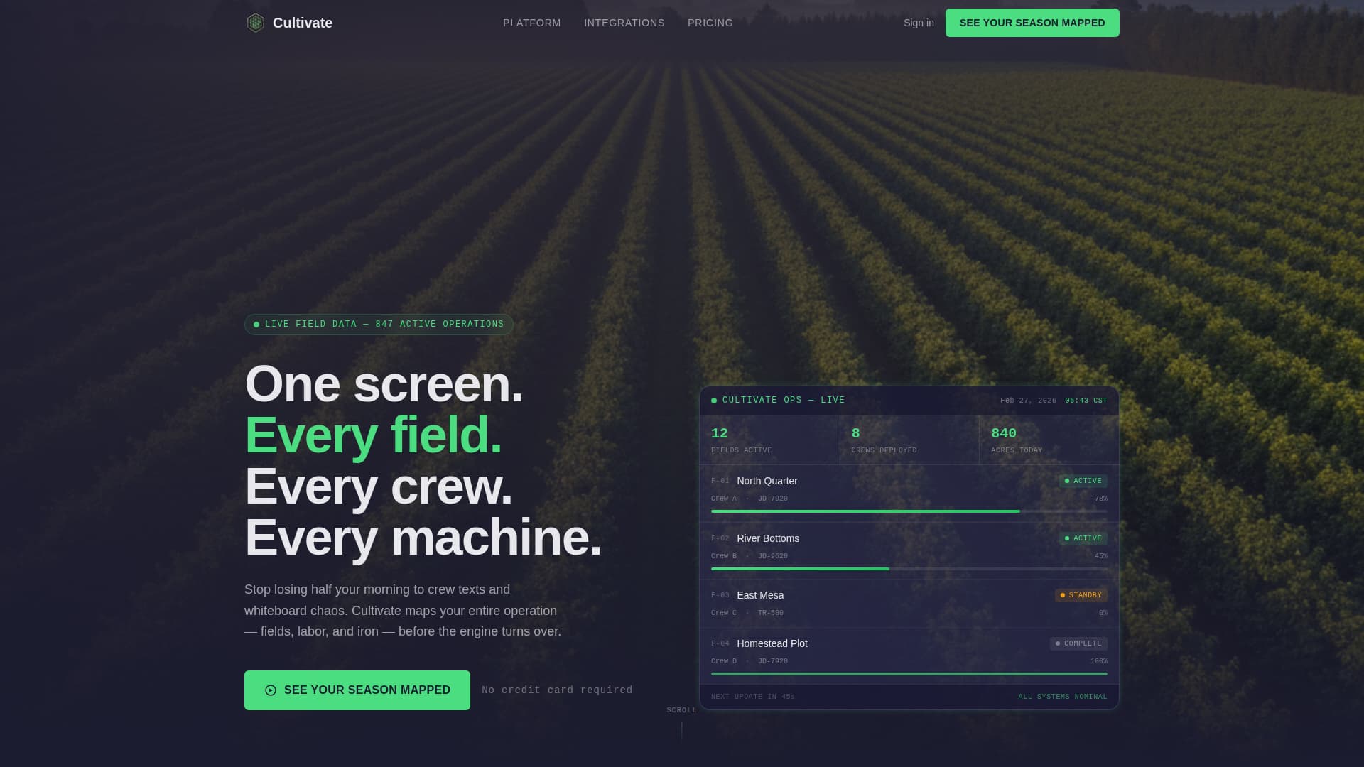 Agriculture Software & SaaS Booking Website Template