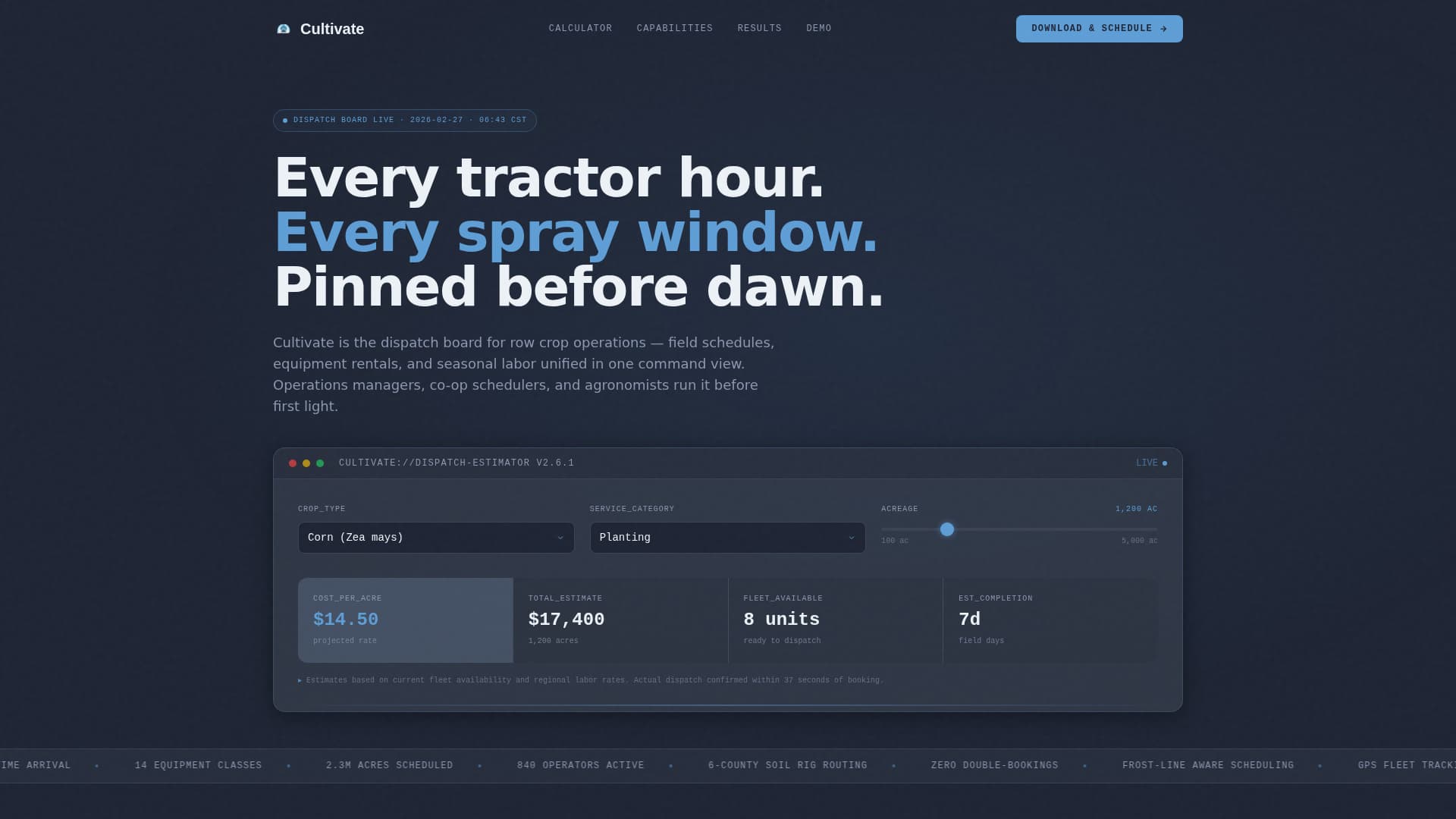 Agriculture Vertical SaaS Booking Website Template