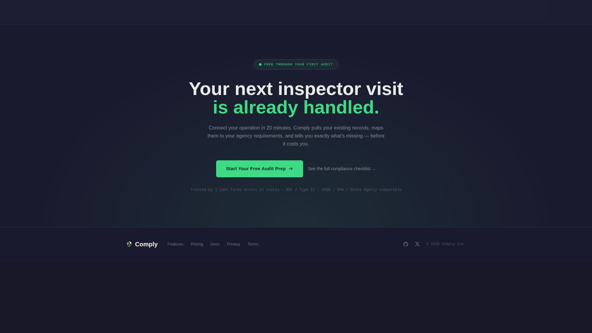 Agriculture Software Privacy Policy Website Template