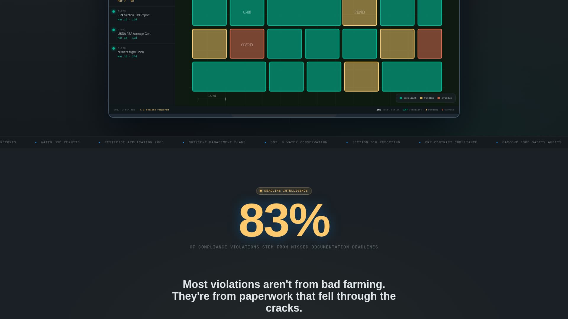 Comply - Powerful Agriculture Compliance Landing Page Template