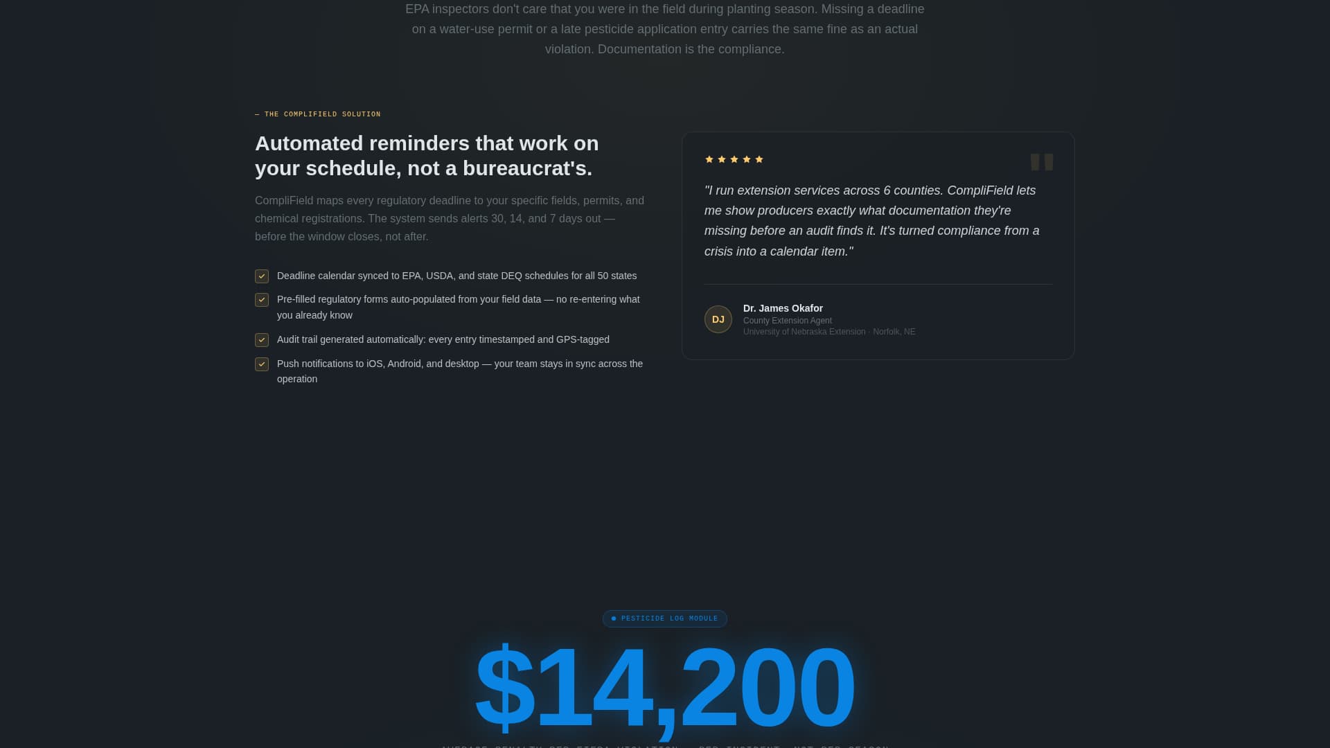 Comply - Powerful Agriculture Compliance Landing Page Template