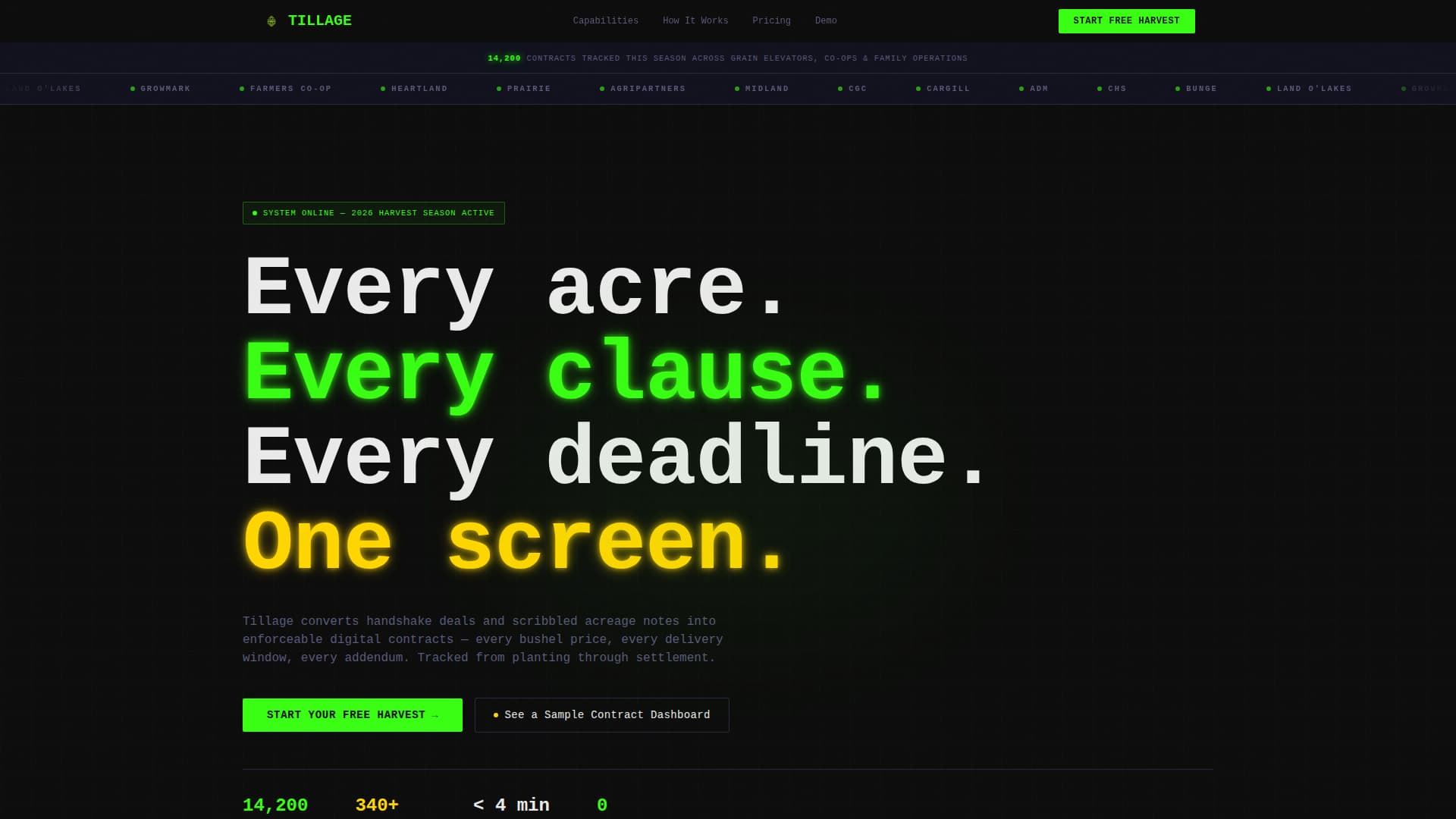 Tillage - Powerful Agriculture Contract Landing Page Template