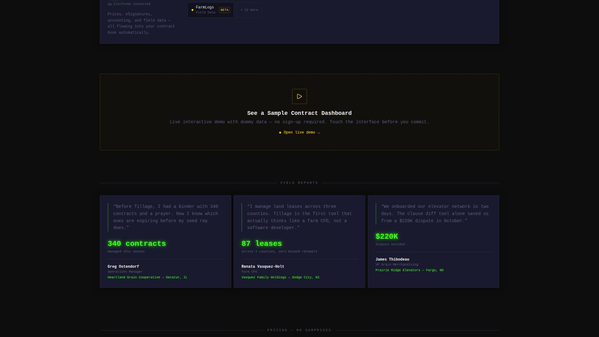 Tillage - Powerful Agriculture Contract Landing Page Template