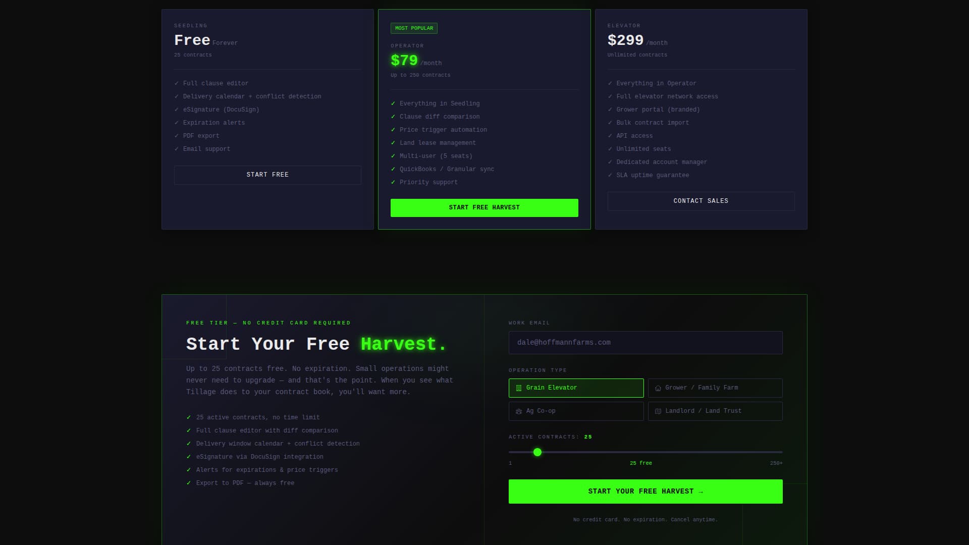 Tillage - Powerful Agriculture Contract Landing Page Template