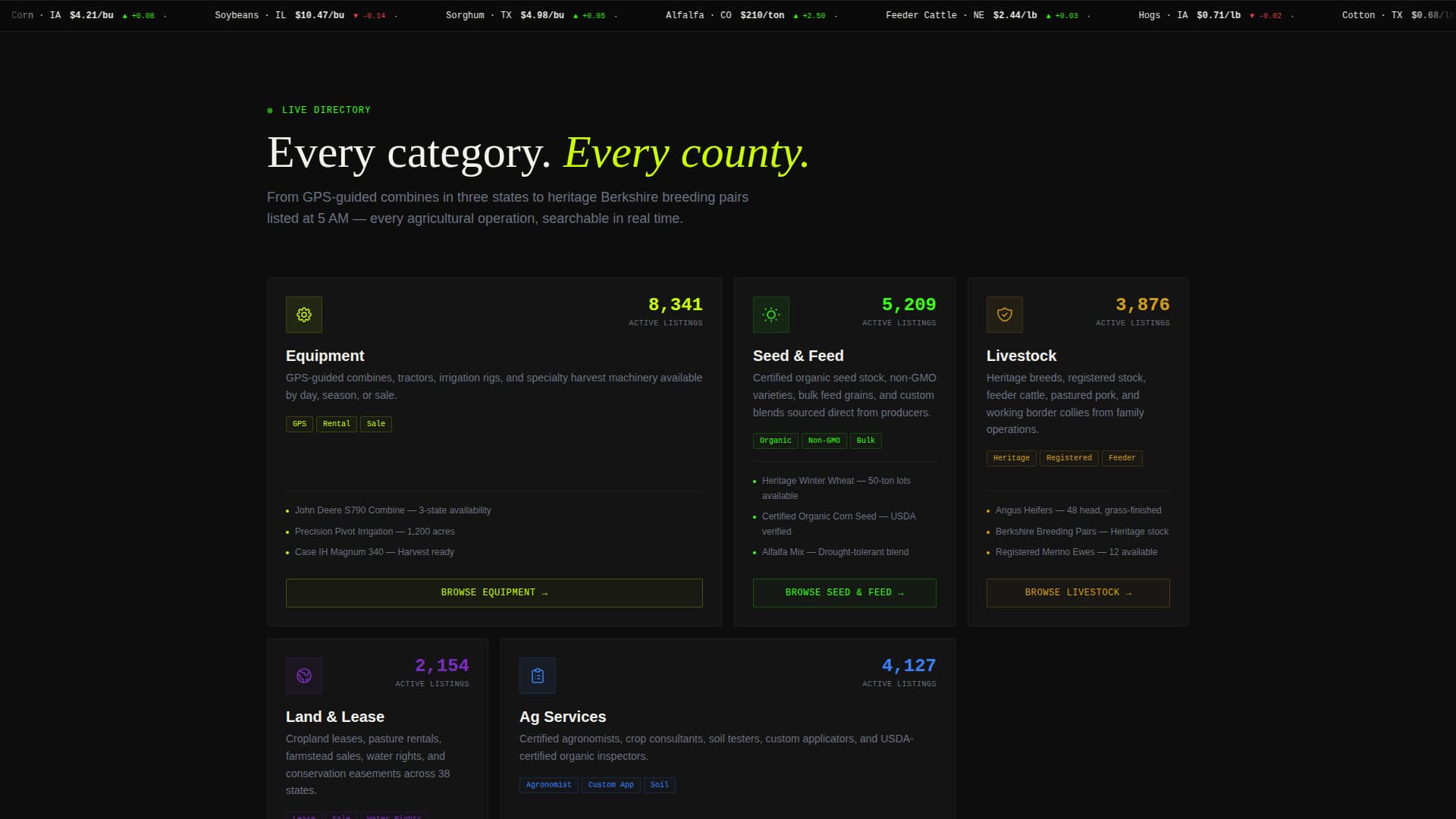 Cultivate - Dynamic Agridirectory Landing Page Template