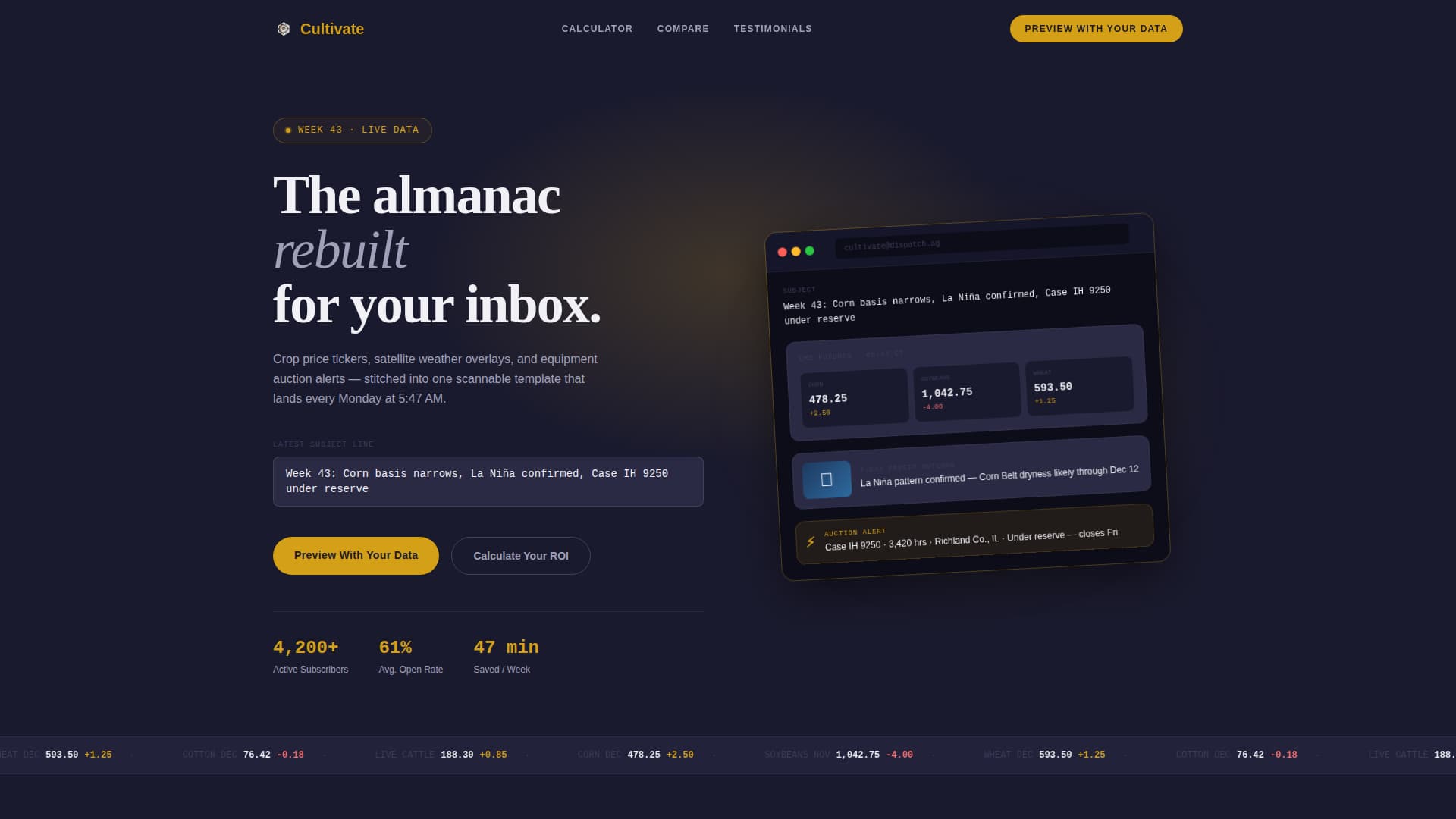 Agriculture Digital Presence Cost Calculator Website Template