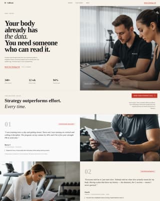 Fitness Consulting Specialist Booking Website Template