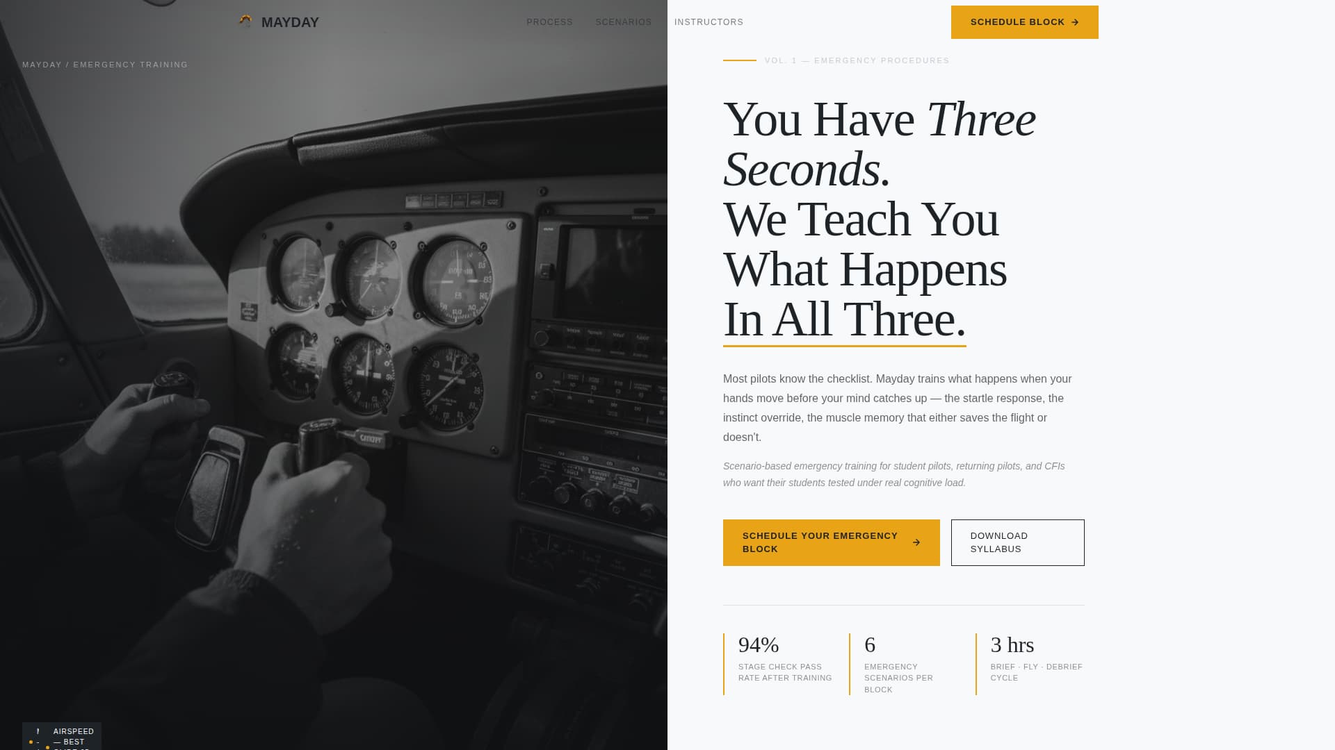 Flight School Marketing Specialist Booking Website Template