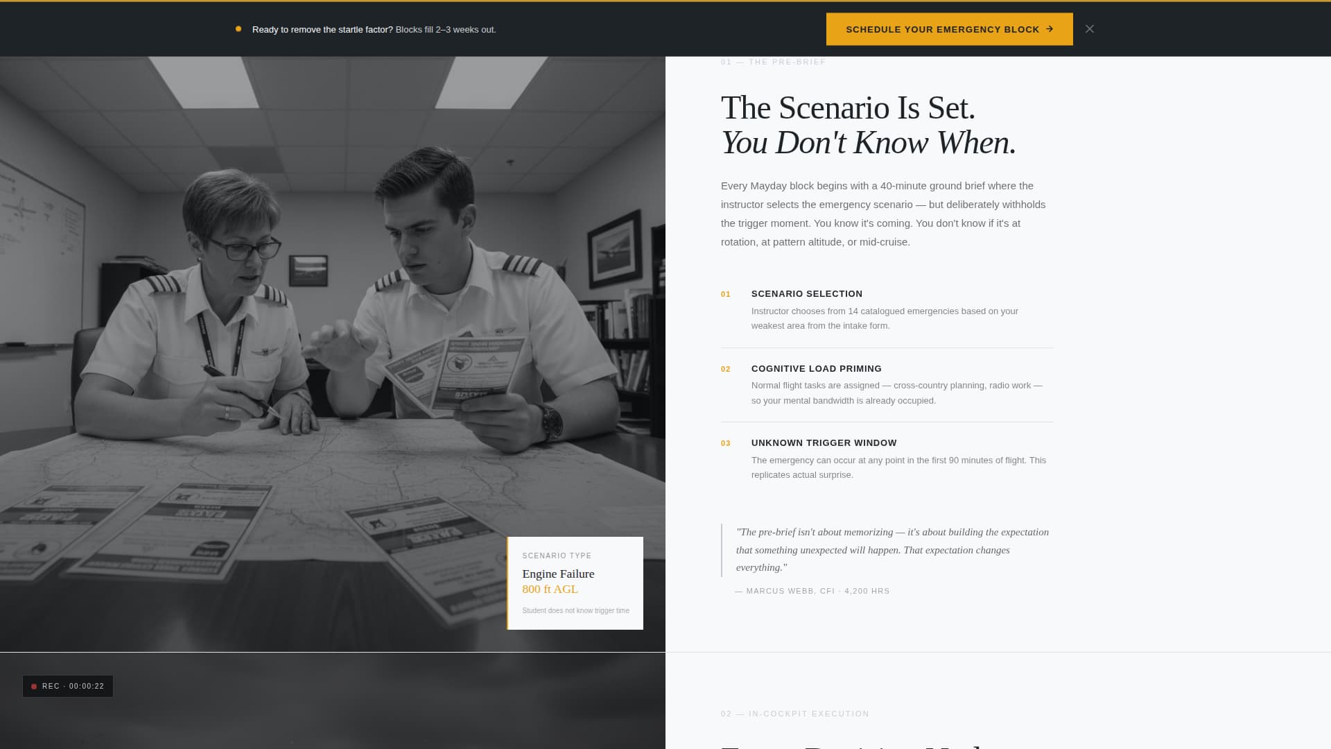 Flight School Marketing Specialist Booking Website Template