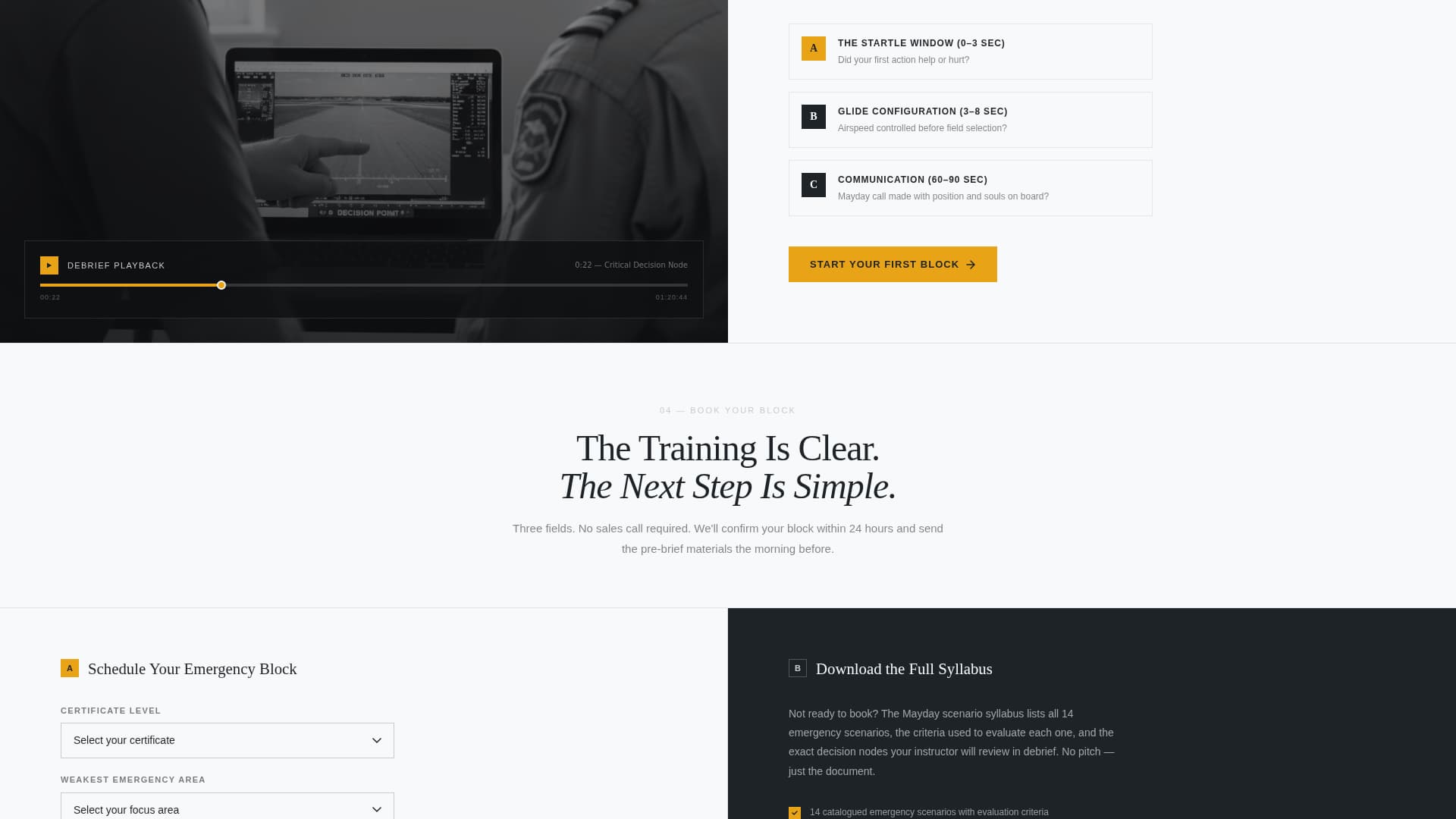 Flight School Marketing Specialist Booking Website Template