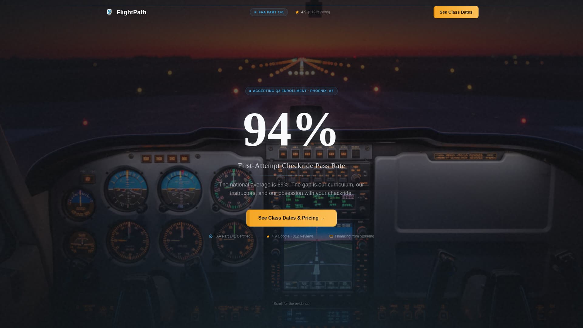 Flight School Marketing Professional Website Template