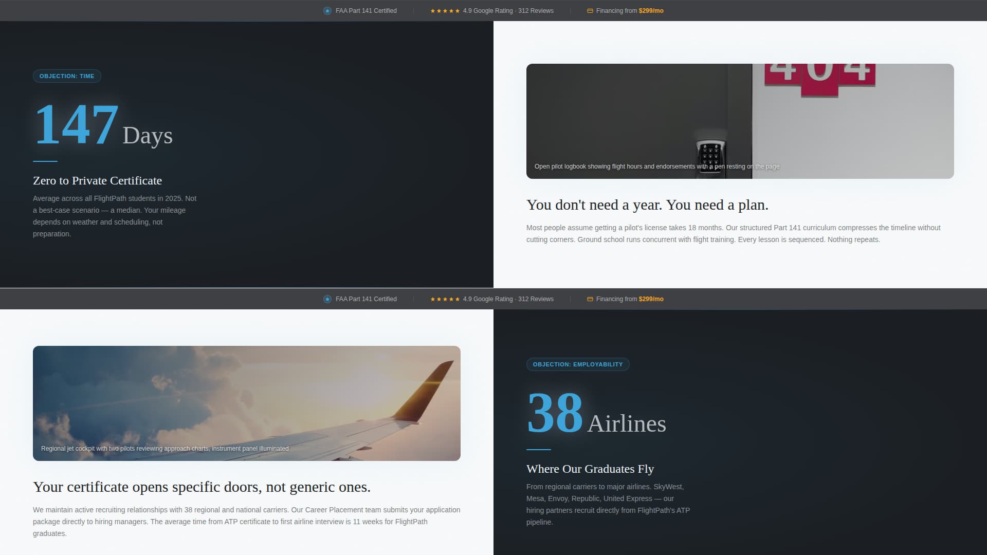 Flight School Marketing Professional Website Template