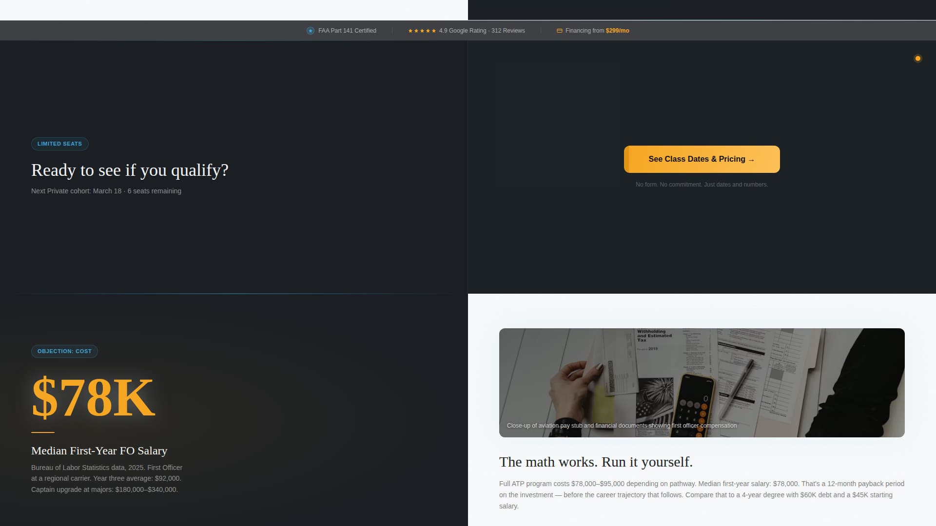 Flight School Marketing Professional Website Template