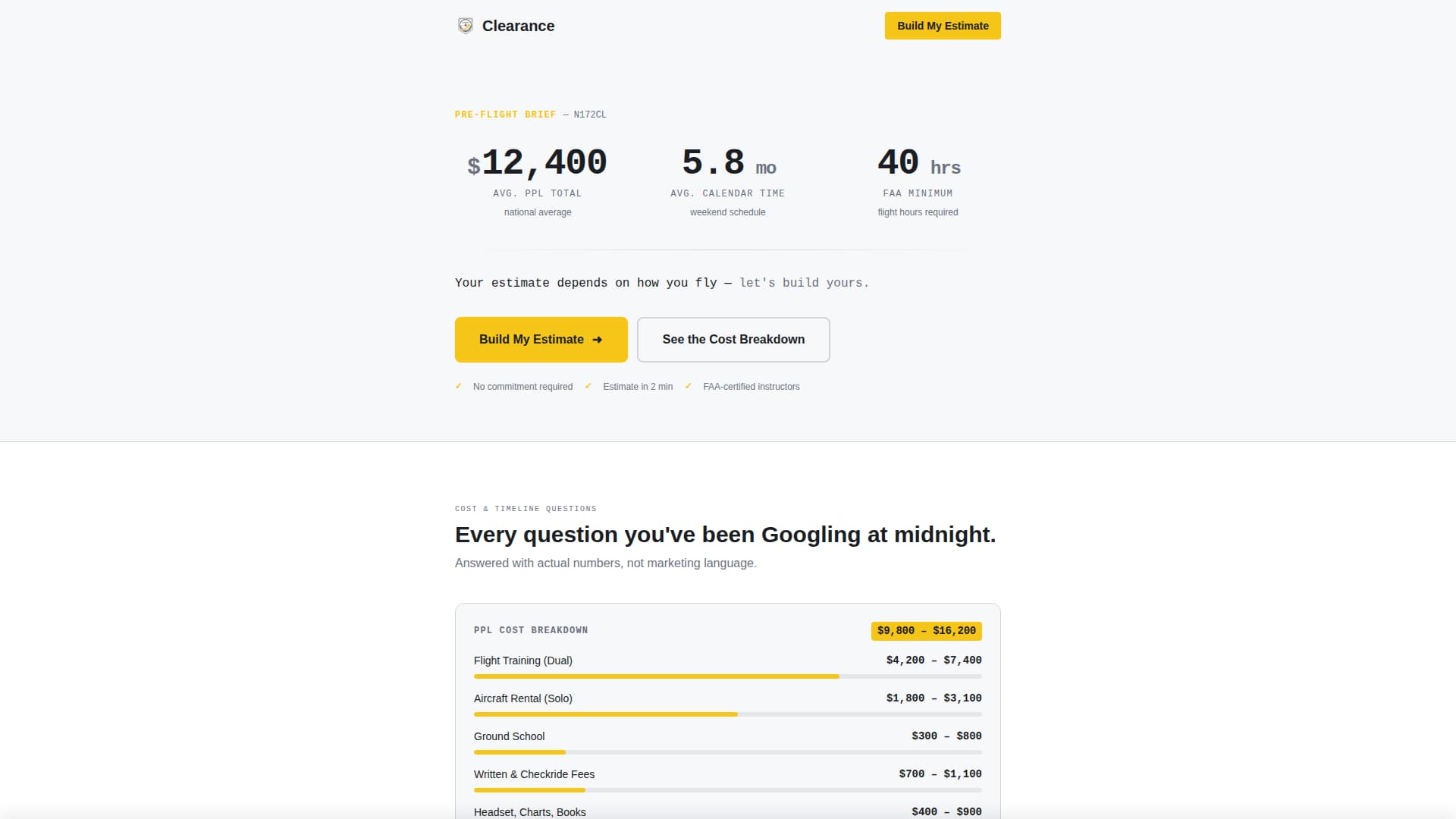 Flight School Marketing FAQ Website Template