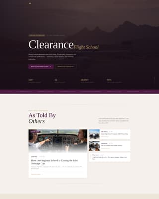 Flight School Marketing Reviews Website Template