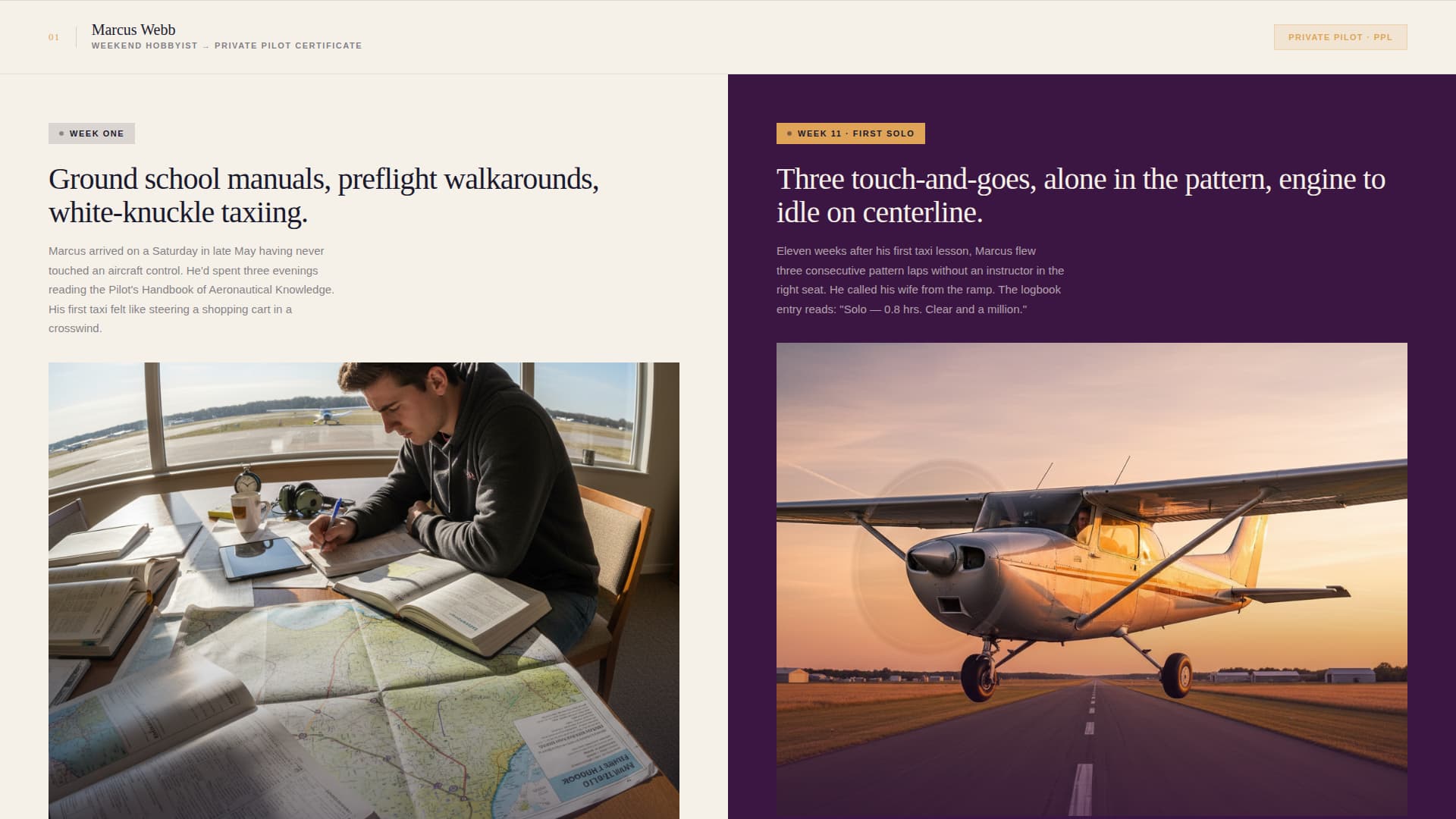 Flight School Marketing Advanced Booking Website Template