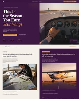 Flight School Marketing Advanced Booking Website Template