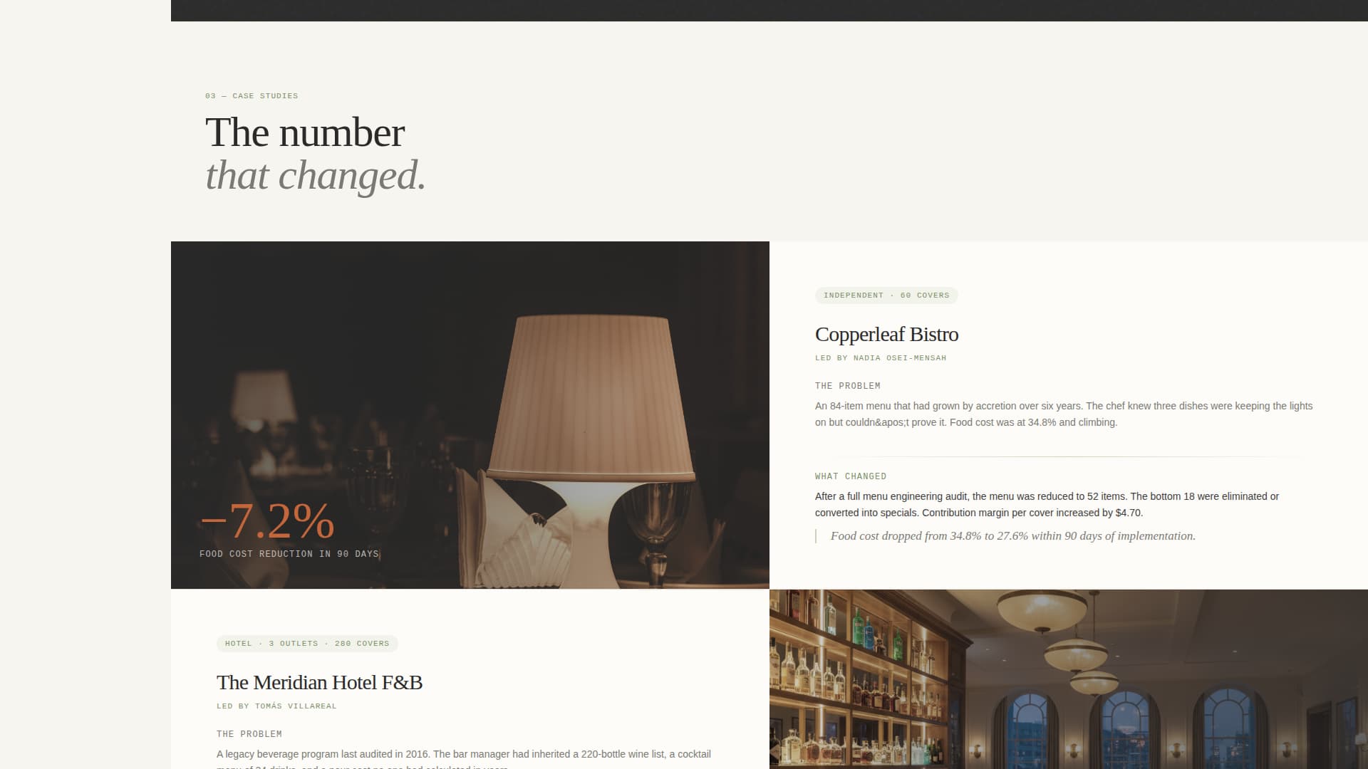 Food & Beverage Consulting Specialist Booking Website Template